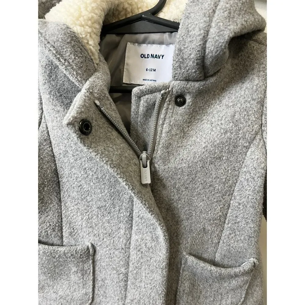 Old Navy wool blend baby girl coat size 6-12m